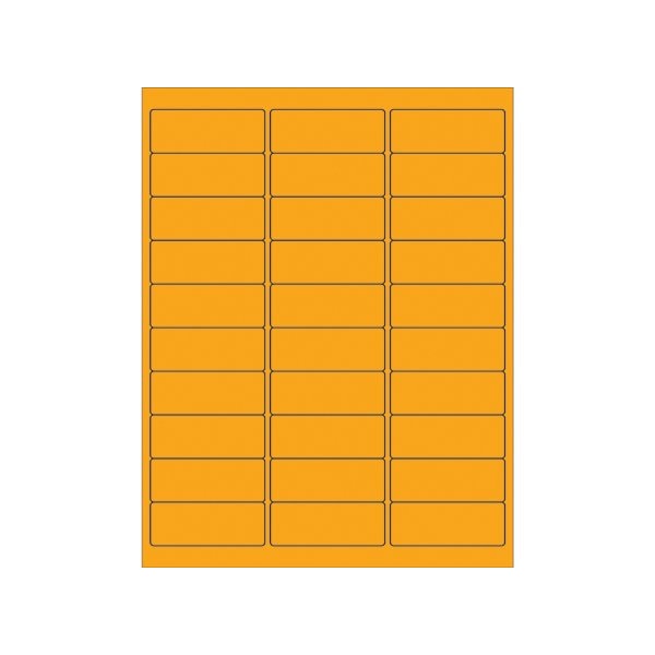 Bsc Preferred 2 5/8 x 1'' Fluorescent Orange Rectangle Laser Labels, 3000PK BUY00019366 - main